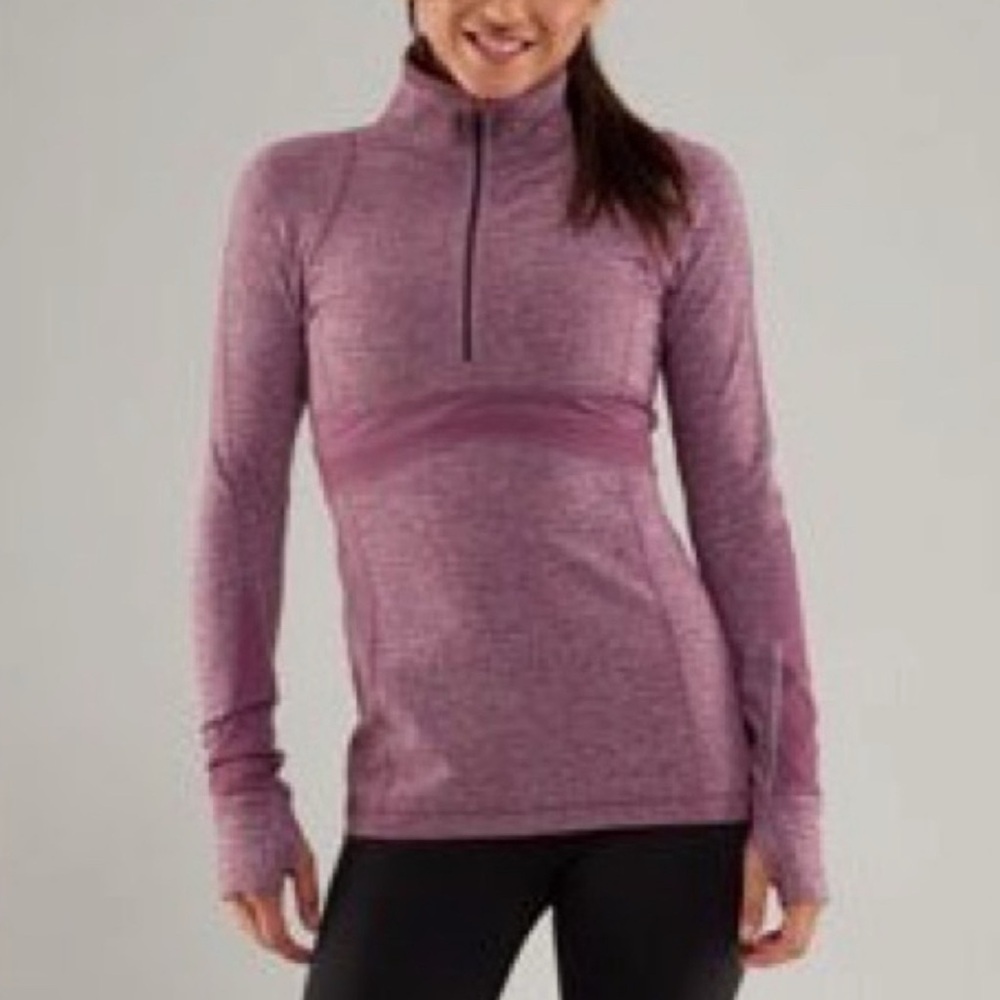 Lululemon Full Tilt Half Zip Pullover Heathered Plum size 8